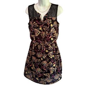 BeBop Sleeveless Summer Dress | Floral Lace Overlay | Women’s Size Medium